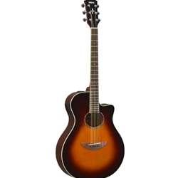 Yamaha APX600 OVSThinline body, spruce top, nato back and sides, die-cast chrome tuners, System65 piezo andpreamp with tuner; Old Violin Sunburst